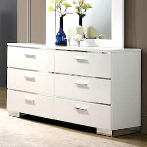 Tigua White 6-Drawer 63 in. Dresser