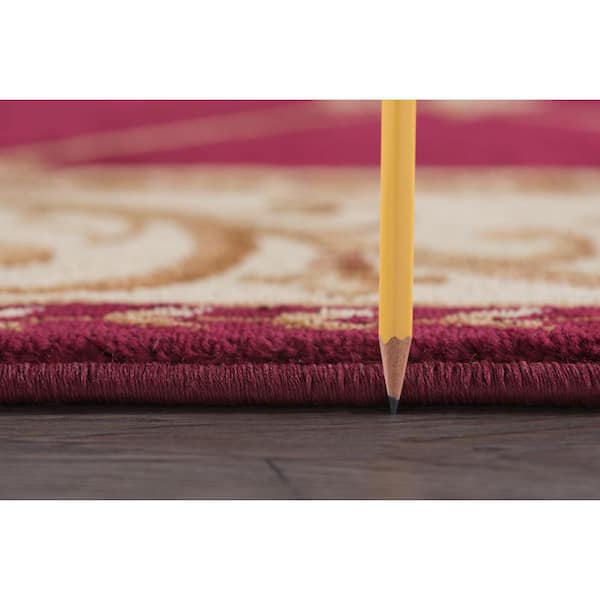 Sensation Red 2 ft. x 3 ft. Scatter Border Polypropylene Area Rug
