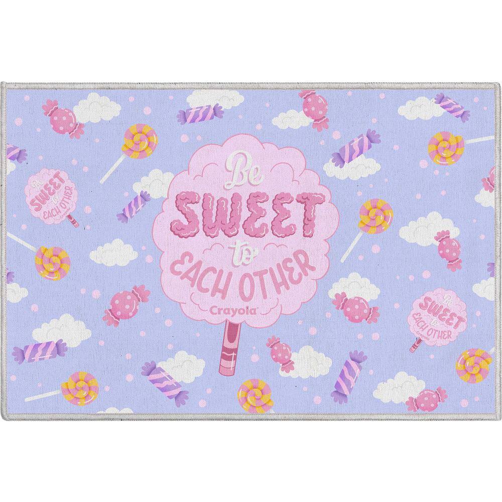 Well Woven Crayola 2 ft. x 3 ft. Be Sweet Lilac Area Rug CRA04A3
