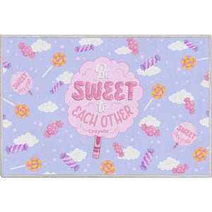 Crayola 2 ft. x 3 ft. Be Sweet Lilac Area Rug