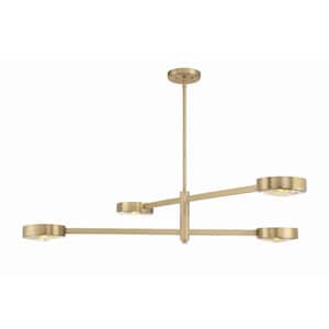 Orson 4-Light Modern Gold Chandelier with Glass Shade