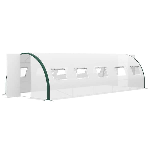 Unbranded 24.6 in. W x 10 in. D x 6.6 in. H Deep Walk-in White Tunnel Greenhouse