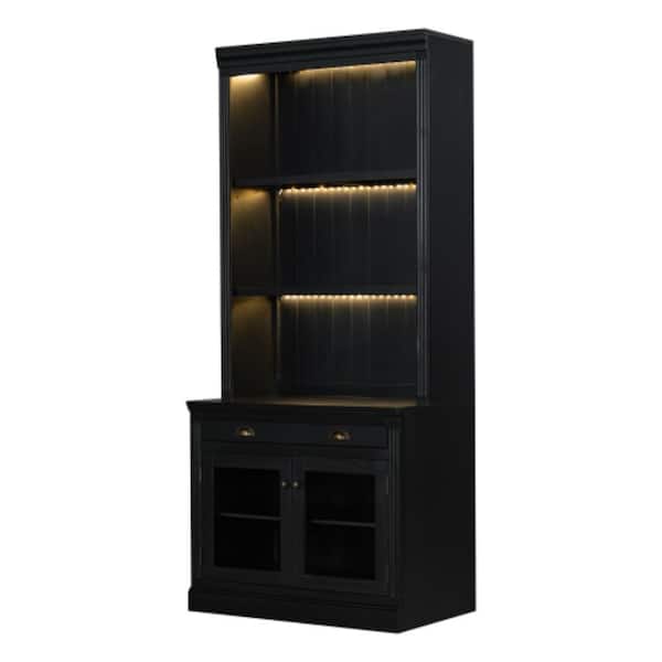 35.8 in. W x 22.4 in. D x 83.4 in. H Bathroom Black Linen Cabinet
