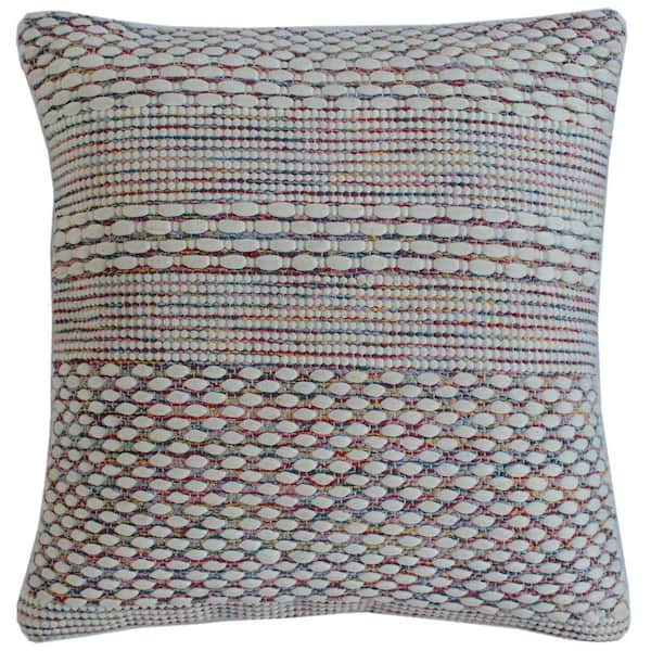 StyleWell Multi-Color Stripe Textured 18 in. x 18 in. Square Decorative Throw Pillow, Multicolor Striped