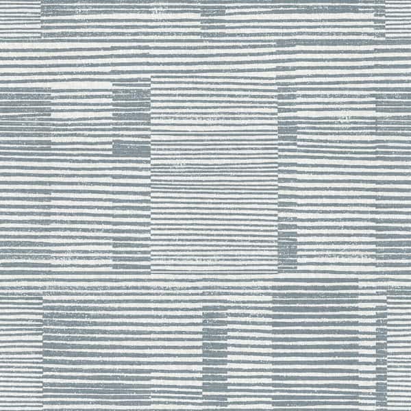 A-Street Prints Callaway Woven Stripes Blue Paper Non-Pasted Matte Wallpaper