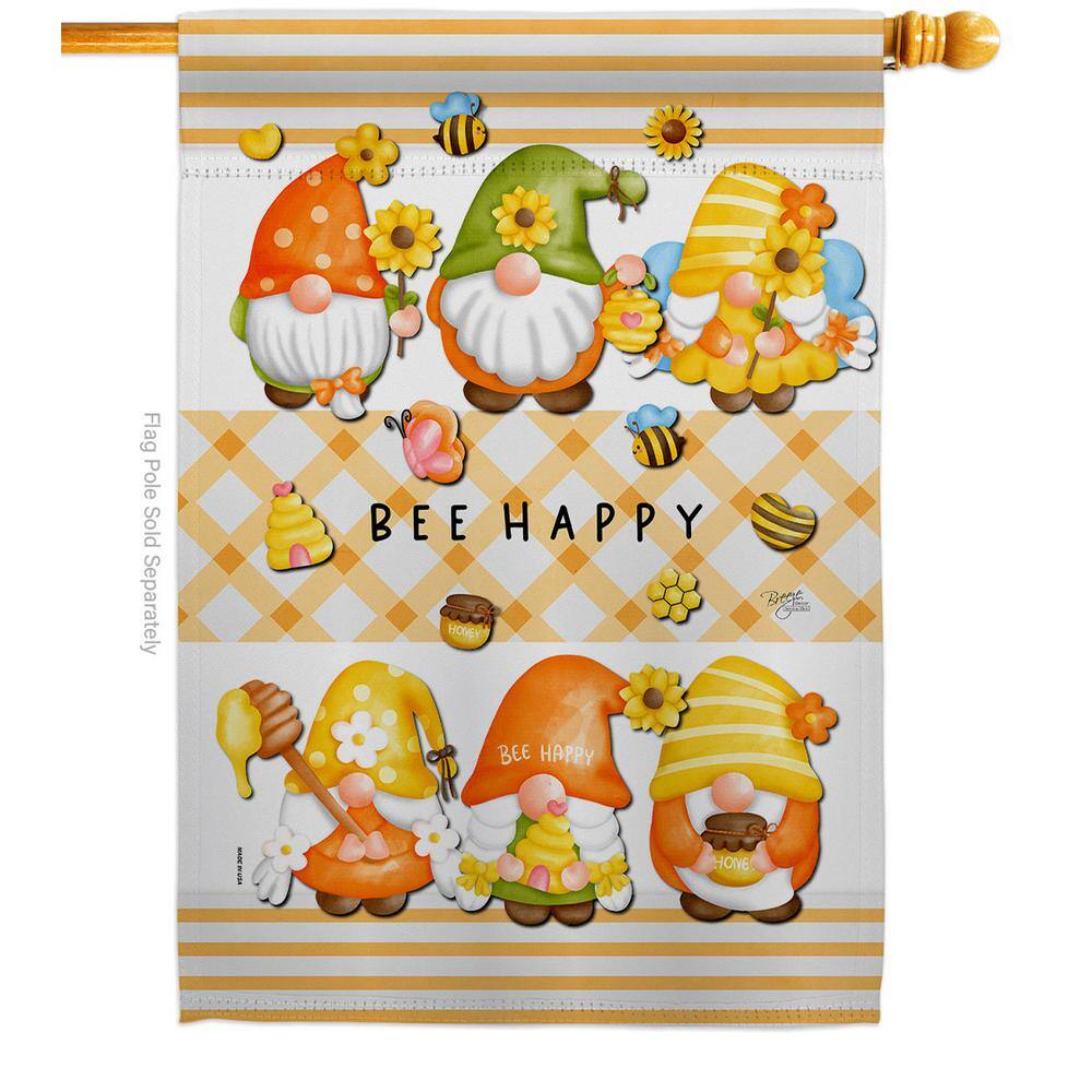 28 in. x 40 in. Bees Gnomes Gnome House Flag 2-Sided Garden Friends Decorative Vertical Flags price history on PriceWatchPro