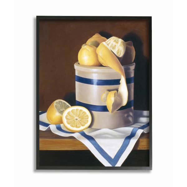Stupell Industries "Realistic Country Lemon Peel Jar Still-Life Painting" by Cecile Baird Framed Country Wall Art Print 11 in. x 14 in.
