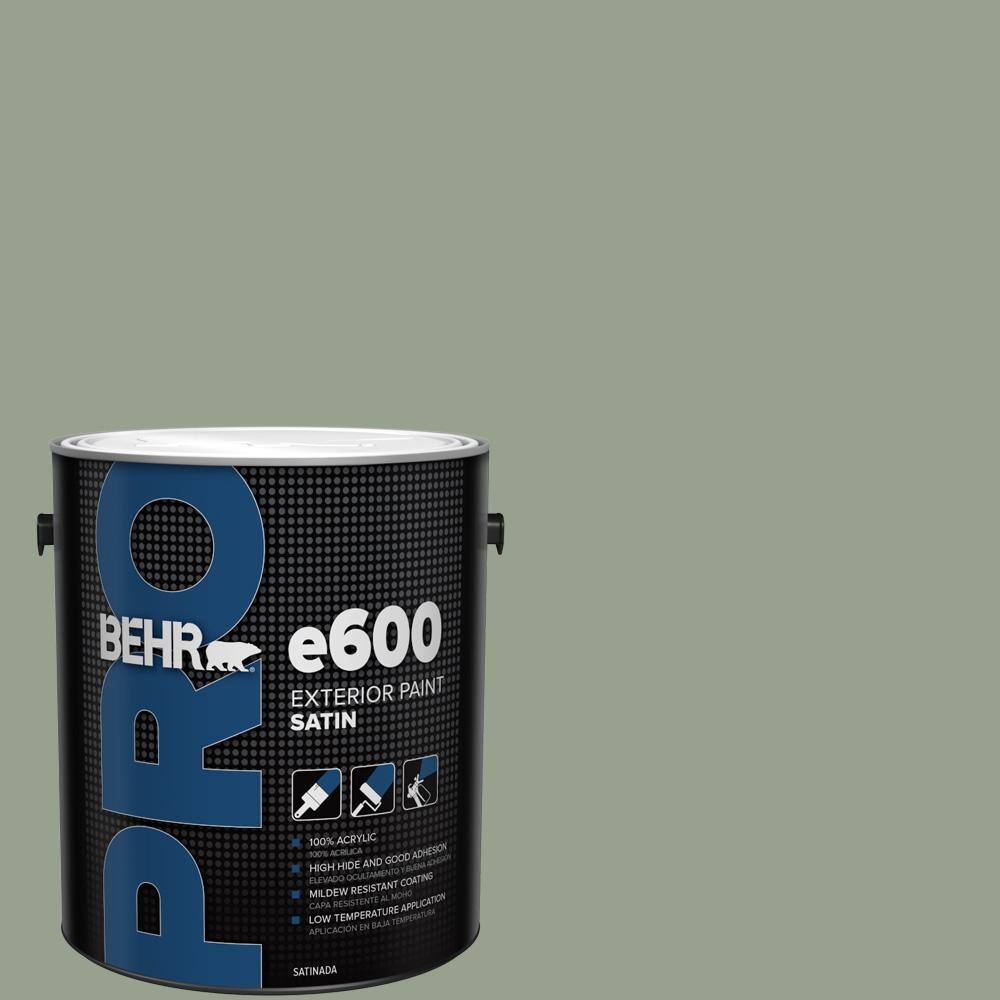 BEHR PRO 1 gal. N3904 Bitter Sage Satin Exterior Paint PR64301 The