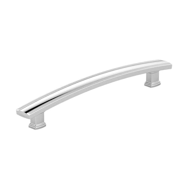 Richelieu Hardware Marsala Collection 7 9/16 in. (192 mm) Grooved Chrome Transitional Rectangular Cabinet Bar Pull