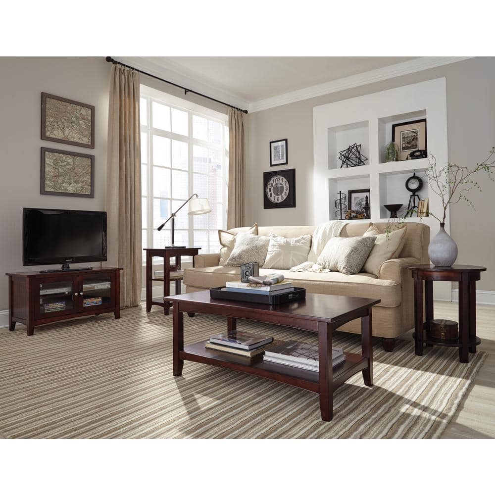 Transitional Shaker Cottage Rectangular Coffee Table in Espresso