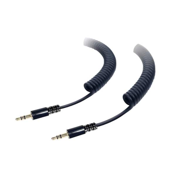 Tough Tested 10 ft. Durable Coiled 3.5MM Auxiliary Cable