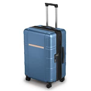 1-Piece Blue 24 in. ABS&PC with TSA Lock Expandable Spinner Carry on Hardshell Lightweight Luggage Set