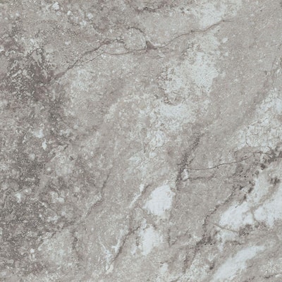 Groutable 18 in. x 18 in. White and Grey Travertine Peel and Stick Vinyl Tile (36 sq. ft. / case)