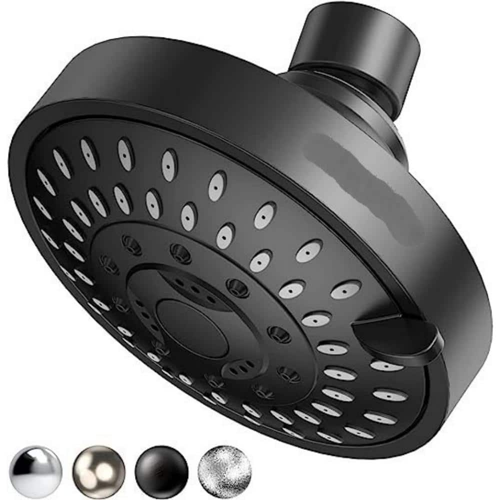 5-Spray Patterns With 1.8 GPM 4.13 In., Wall Mount Rain Fixed Shower ...