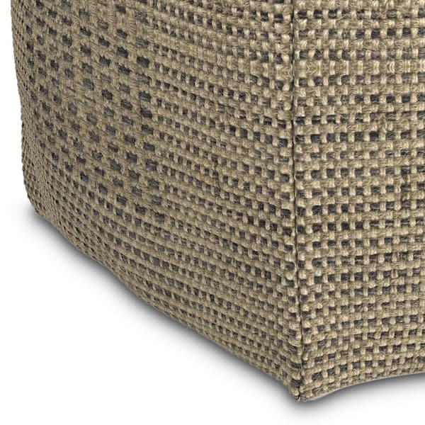 Simpli Home Delilah Natural Jute Contemporary Square Woven Pouf  AXCPF1202-NL - The Home Depot