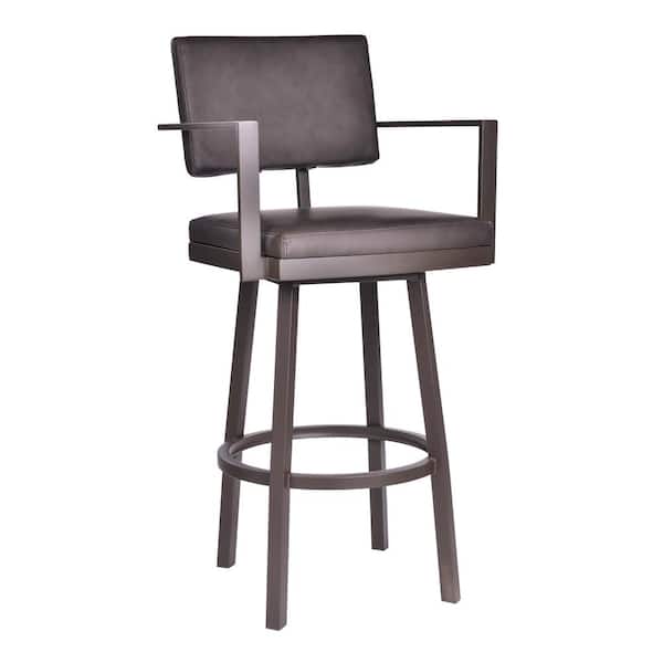 Armen Living Balboa 26 in. Brown Swivel Bar Stool