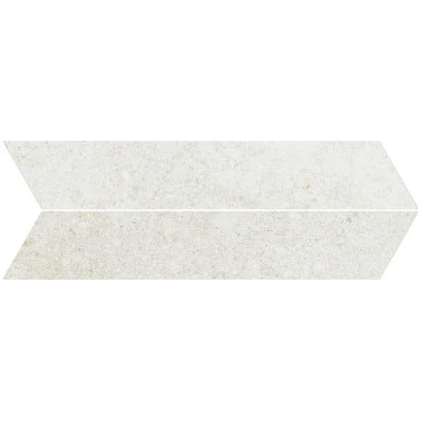 Ivy Hill Tile Iris Chevron Perla 3.93 in. x 0.41 in. Matte Porcelain Floor and Wall Tile Sample