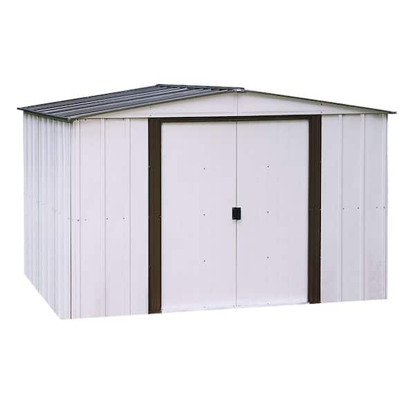 Coffee Galvanized Metal Shed, Storage Shed Home Depot Metal