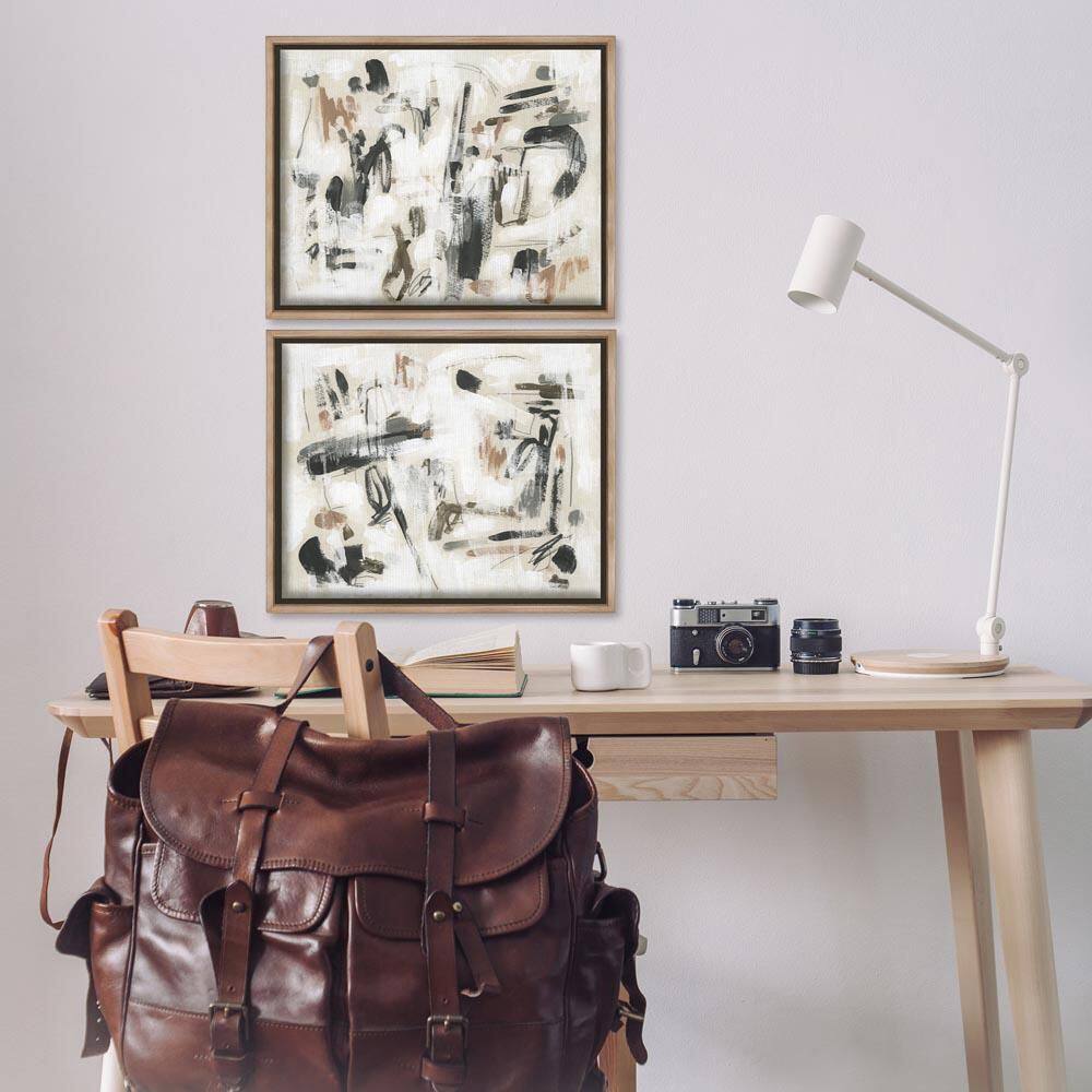 Neutral Earth Tone Abstraction by June Erica Vess 2-Piece Brown Floater Frame Abstract Graphic Art Print 17 in. x 21 in. price history on PriceWatchPro