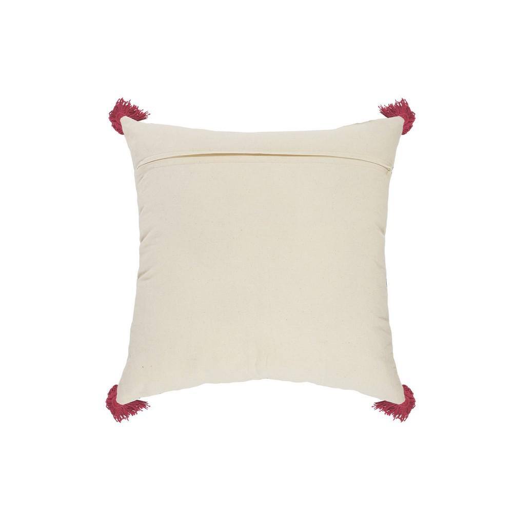 Southwestern Geometric Cotton Blend Throw Pillow with Tassels