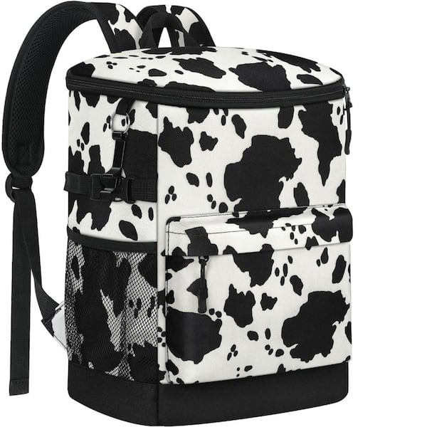 Cow Print Insulated Leakproof Cooler Picnic Backpack, 33/40 Cans Soft Ice Chest for Outdoor