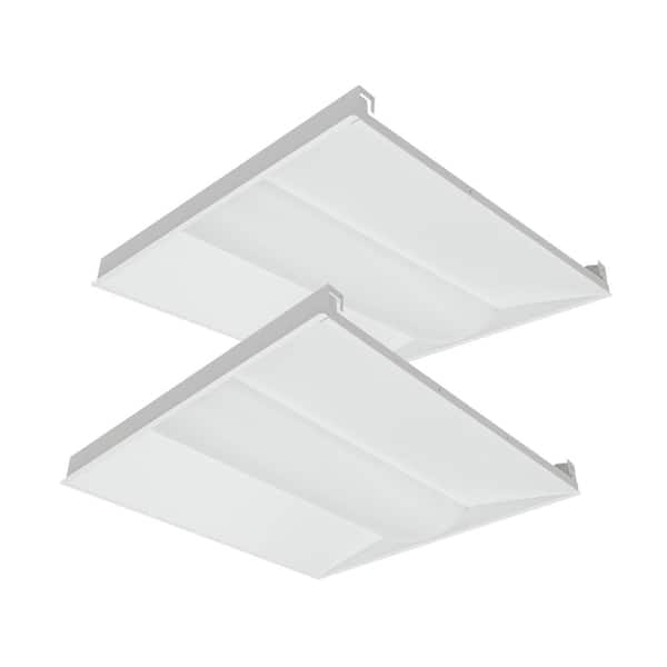 MEDINAH POWER 2 ft. x 2 ft. Integrated LED Watt/CCT Selectable White Center Basket Troffer, 3125-4375 Lumens, 3500/4000/5000K (2-Pack)