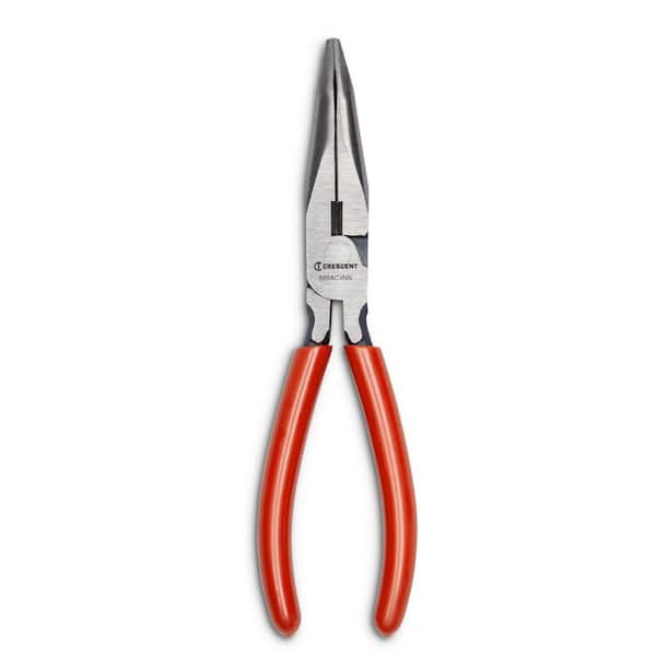 Crescent 8 in. Bent Long Nose Plier with Dipped Grip