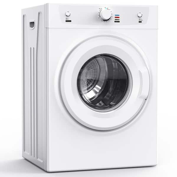 1.5 cu. ft. vented Front Load Electric Dryer in Black&White with Multiple Drying Modes and LCD Panel Control