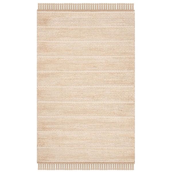 SAFAVIEH Natural Fiber Ivory Doormat 3 ft. x 5 ft. Solid Area Rug