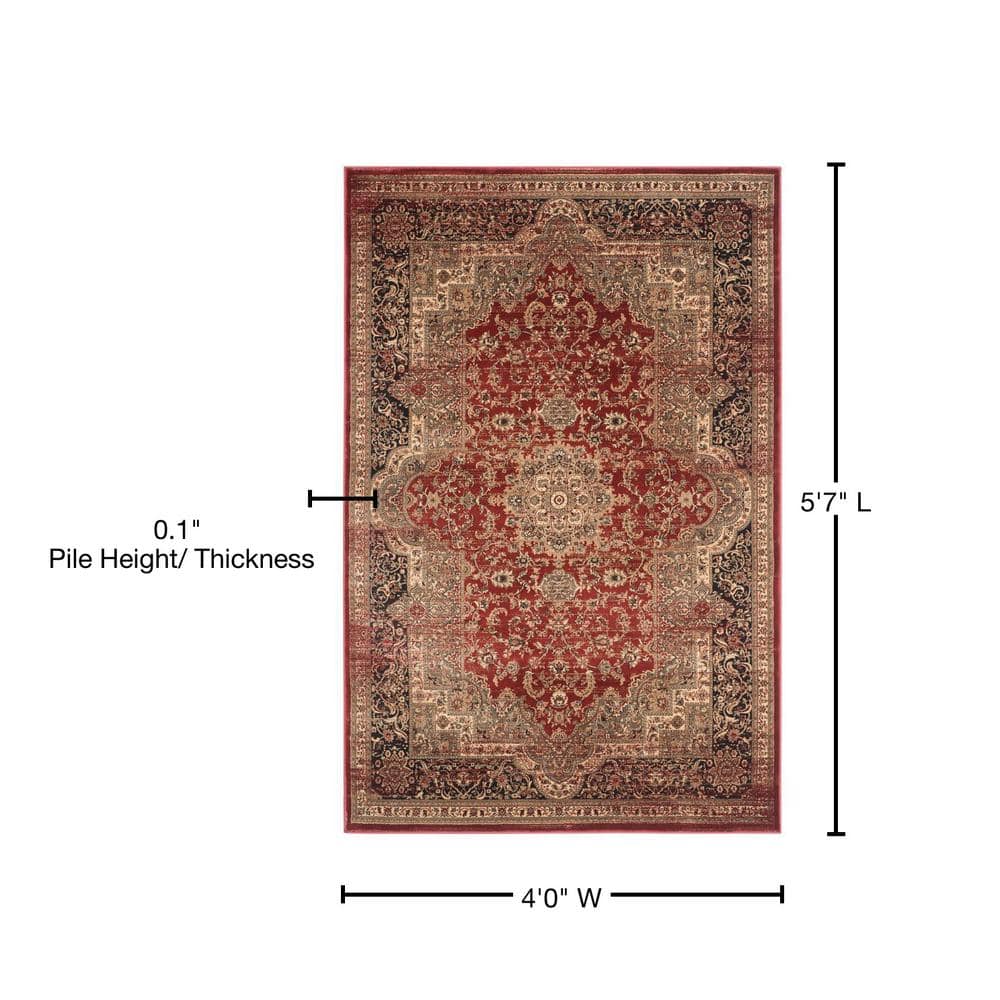 Elysian Rust Black Hand-Knotted Wool Blend 47" Round Rug
