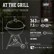 22 in. Original Kettle Premium Charcoal Grill in Green with Built-In Thermometer