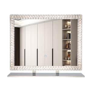 28 in. W x 36 in. H LED Rectangular Framed Wall Bathroom Vanity Mirror with Aluminum alloy Frame in Transparent