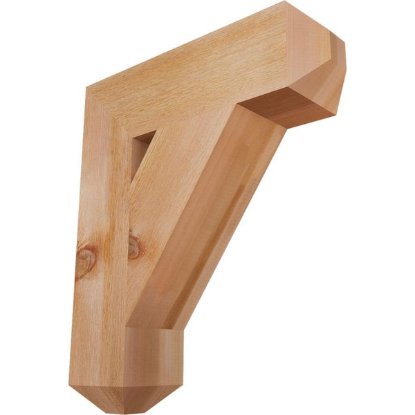 Ekena Millwork 6 in. x 26 in. x 22 in. Western Red Cedar Traditional Craftsman Rough Sawn Bracket