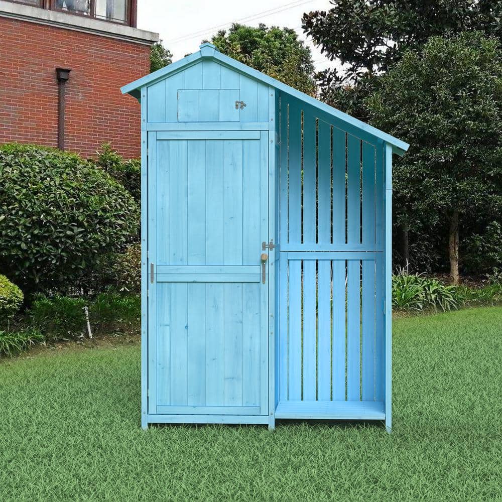 Sky Blue 4 ft. W x 1.8 ft. D Outdoor Wood Storage Shed
