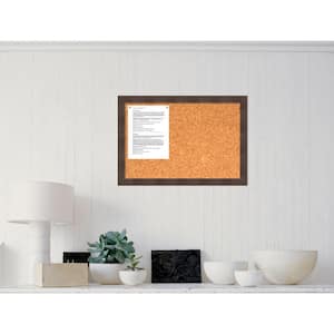 Whiskey Brown Rustic Wood 18.25 in. H x 26.25 in. W Framed Cork Board