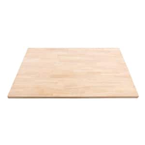 8 ft. L x 25 in. D x 1.5 in. T Unfinished Hevea Butcher Block Standard Countertop in Natural With Eased Edge
