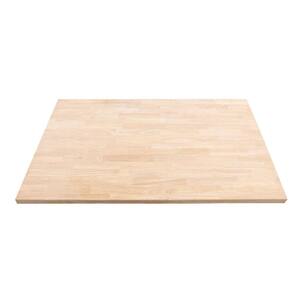 8 ft. L x 25 in. D x 1.5 in. T Unfinished Hevea Butcher Block Standard Countertop in Natural With Eased Edge