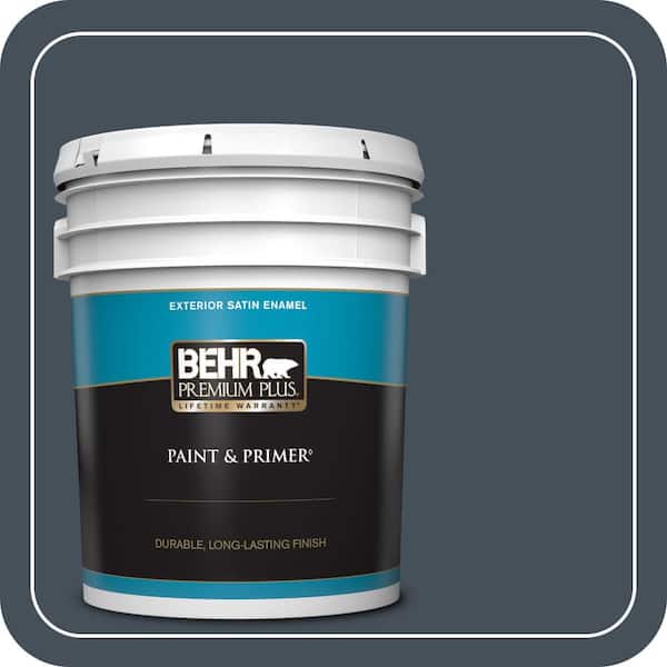 BEHR PREMIUM PLUS 5 gal. #PPF-48 Evening Storm Satin Enamel Exterior Paint & Primer
