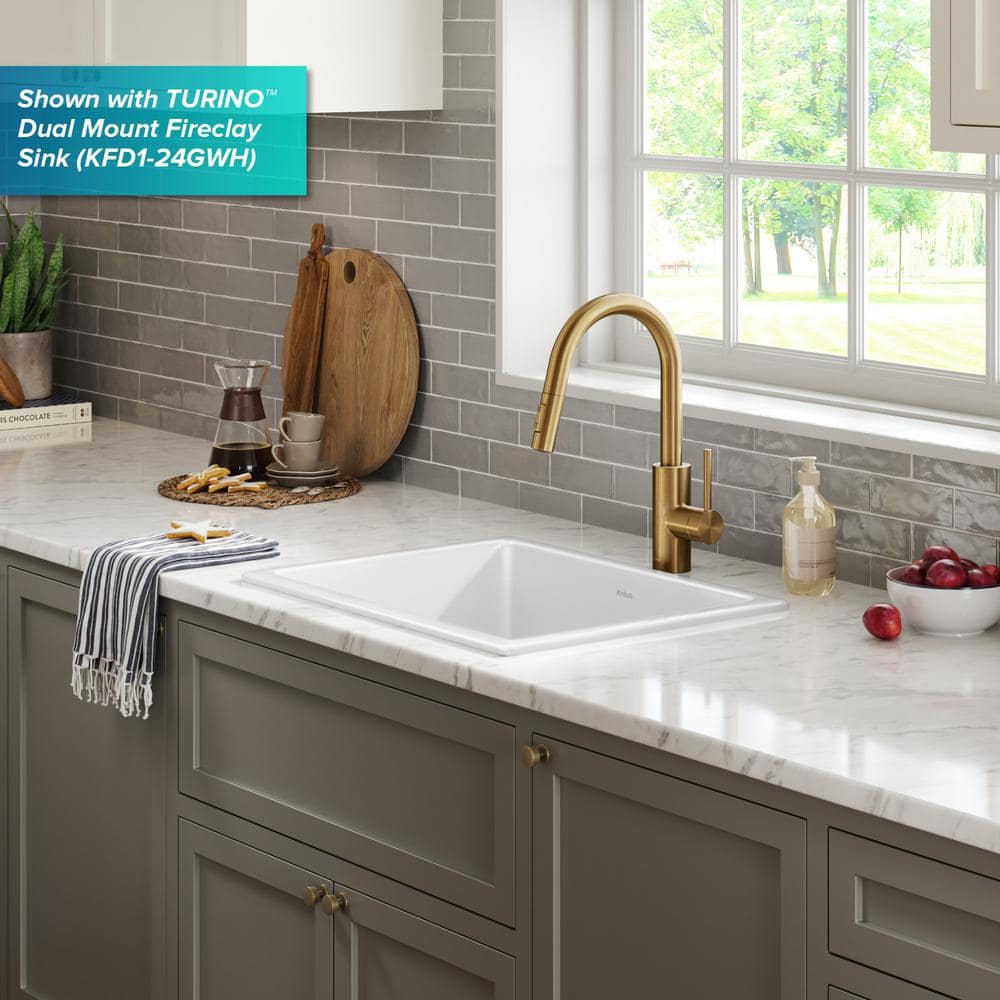 Brushed Brass Single Handle Pull Down Kitchen Faucet