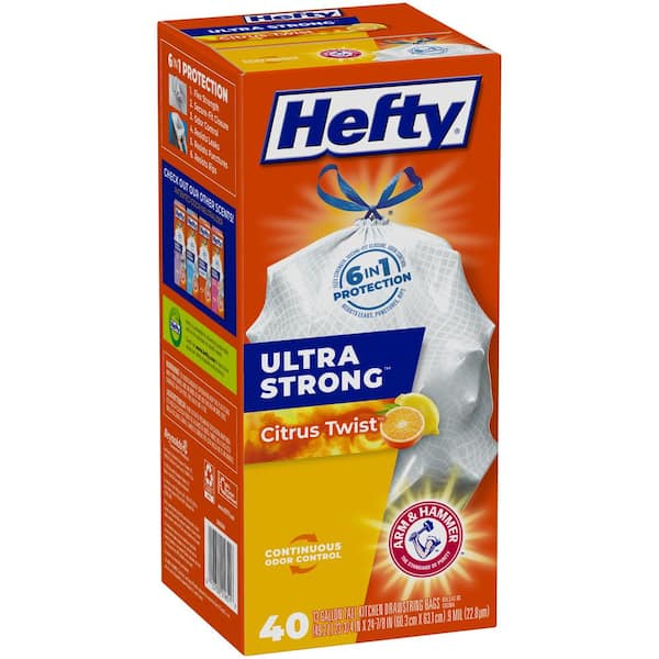 Od Citrus Twist Hefty Ultra Strong Kitchen Trash Bags 13 Gallon Garbage Bags 