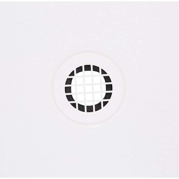 34 in. x 42 in. Solid Surface Single Threshold Center Drain Shower Pan in White