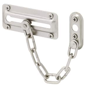 3-7/16 in. Stamped Steel Construction Satin Nickel Plated Chain Door Lock (2-Pack)