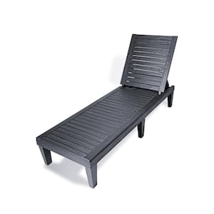 OSLO Black Composite Outdoor Reclining Chaise Lounger