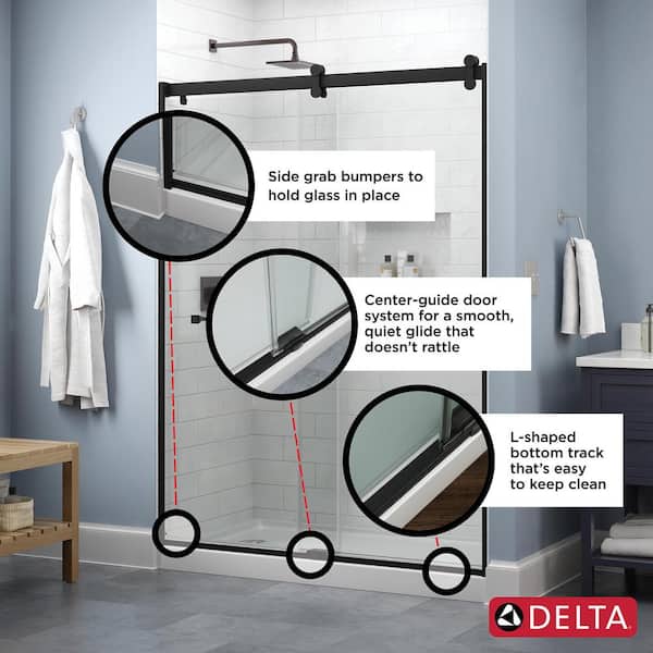 Delta 48 To 60 In Contemporary Sliding, Sliding Shower Door Guide Parts