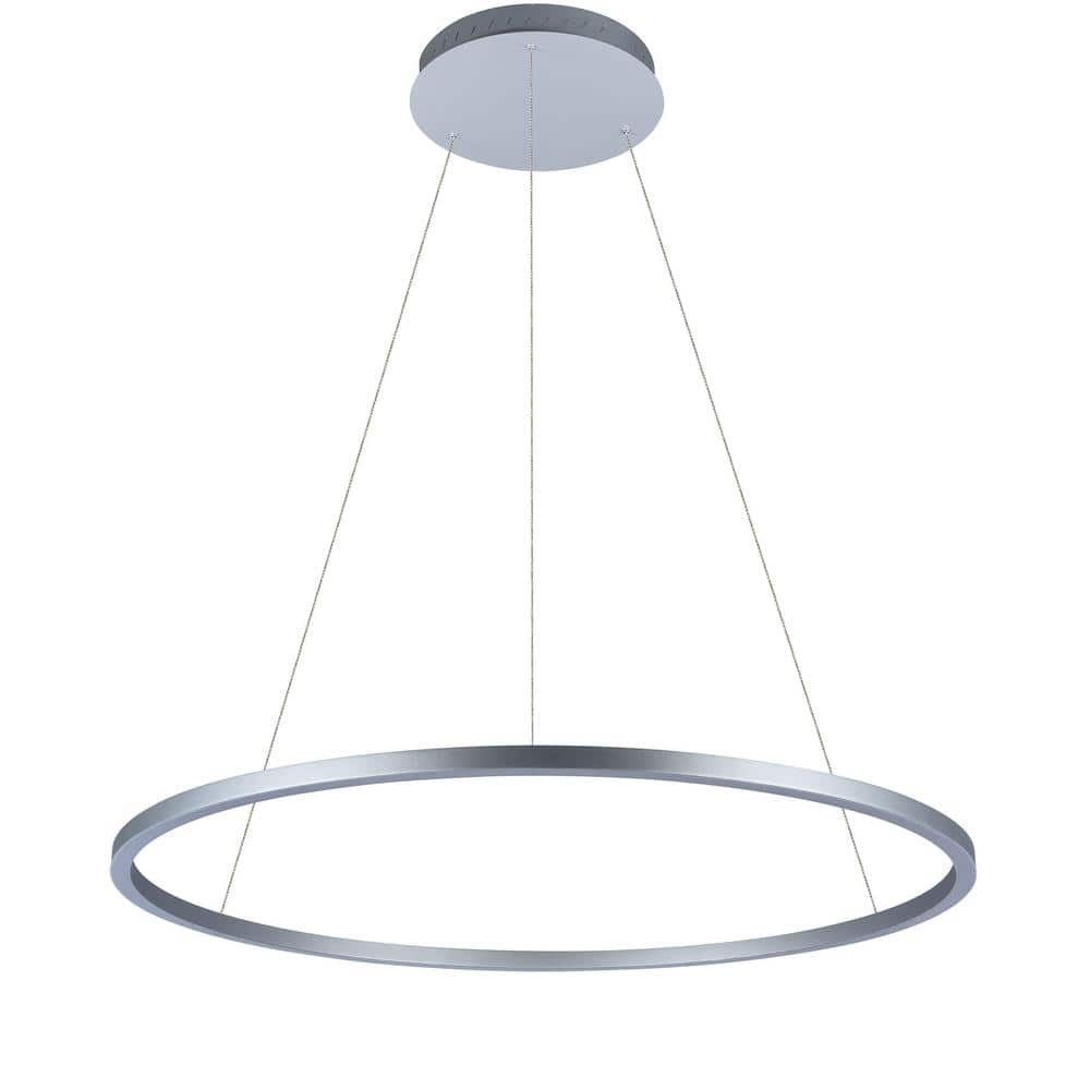 Tania Nickel 39" Drum LED Pendant Chandelier