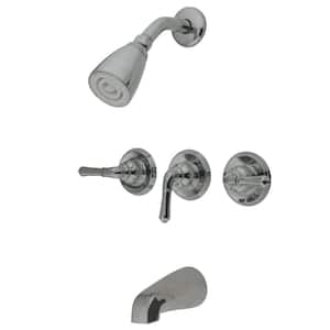 Magellan 3-Handle 1-Spray Tub and Shower Faucet with Showerhead in Brushed Nickel (Valve Included)