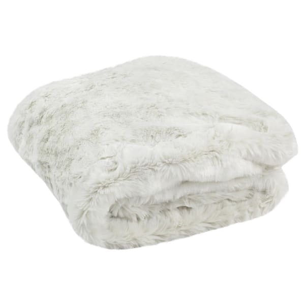 SAFAVIEH Faux Chinchilla Snow White Throw Blanket