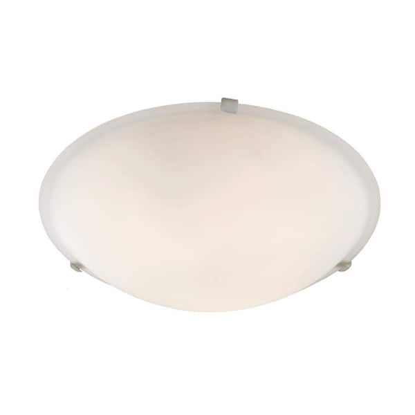 Bel Air Lighting Cullen 12 in. 2-Light Brushed Nickel Flush Mount Ceiling Light Fixture with Frosted Glass Shade