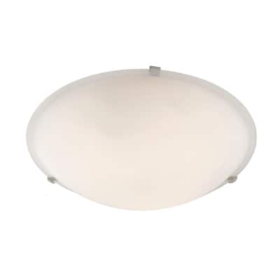 Cullen 12 in. 2-Light Brushed Nickel Flush Mount with Frosted Glass Shade