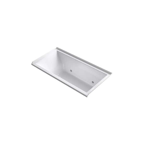 KOHLER Underscore 5 ft. Acrylic Rectangular Drop-in Whirlpool Bathtub in White